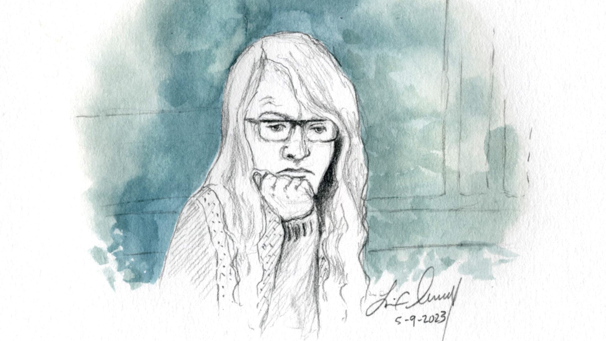 a courtroom sketch of lori vallow daybell is pictured...
