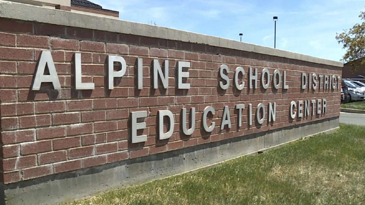 alpine school district signage shown...