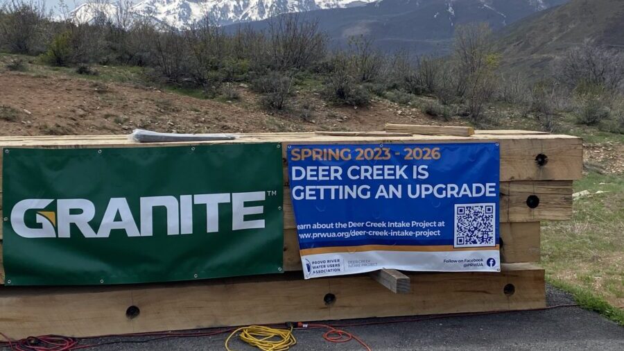 Deer Creek dam contruction sign pictured...